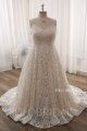 Blush A line Lace Plus size Court Train Wedding Dress DPP_0091