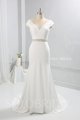 New design ivory beaded belt with pearl drapings crepe wedding dress 724A9482