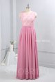 pink chiffon floor length bridemaid dress nicely pleated on waist 724A9180a