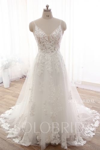 Feather Diamond 2022 New Style High Low Wedding Dress DPP_0033