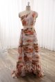 Elegant one shoulder wrap printed floral chiffon dress DPP_0005