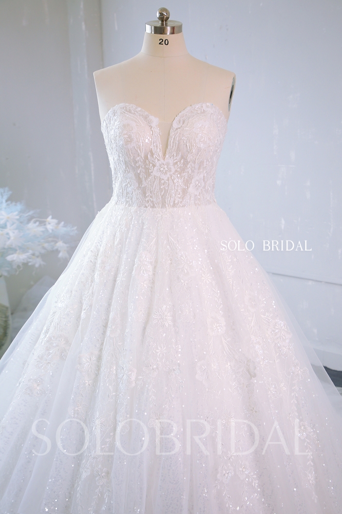 White sexy sparkle ball gown corset chapel train wedding dress  724A8522, 724A8522