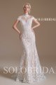 2110611 Champagne Collar Fit and Flare Chinese Style Wedding Dress