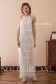 Ivory sheath lace tassels party dress F206101