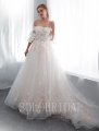 light champagne flower wedding dress I436571