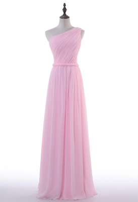 Pink Floor Length Chiffon Simple Design 2017 Prom Dress