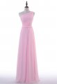 Pink Floor Length Chiffon Simple Design 2017 Prom Dress