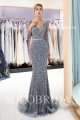 dark grey sheath beading shiny proom dress J916931