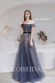 Strapless Blue Tulle beading A line Prom Dress T6110171