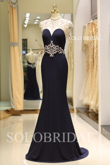 Elegant royal blue fitted proom dress K607241