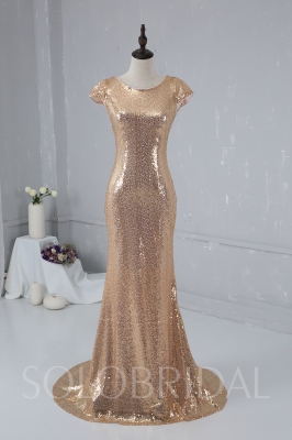 Blush Gold Sequin Bridemaid Dress 724A1881a