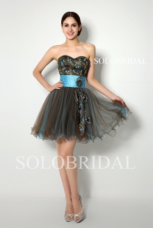 Peacock drill tulle tutu proom dress B16261