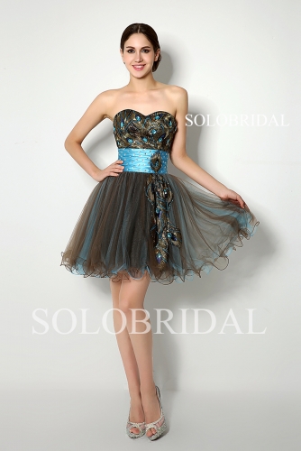 Peacock drill tulle tutu proom dress B16261