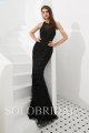 Black sheath beaded proom dress L723041