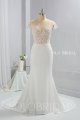 Ivory Crepe Fitted Wedding Dress Fully beaded Sexy Bodice 724A9778