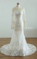 20250825B Ivory champagne full sleeve fit and flare women Wedding Dress