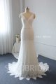 Ivory scallop lace wedding dress sheath wedding dress 724A1973