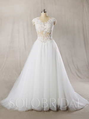 Sexy Seen Through Light Wedding Dress New Lace Dress 724A7219s