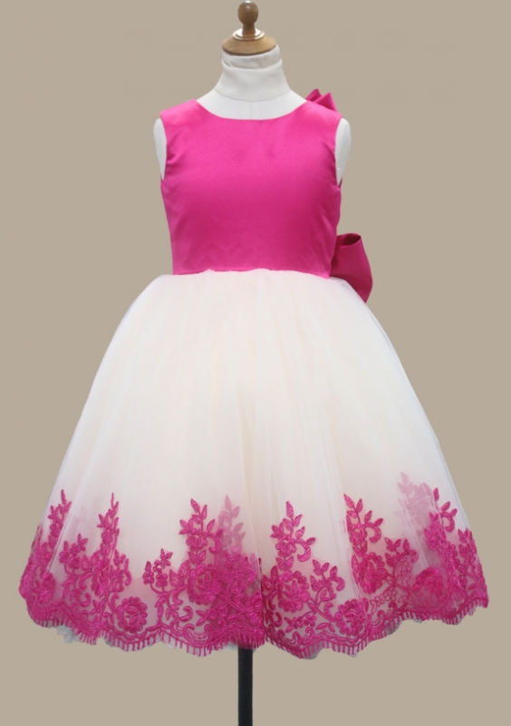 magenta flower girl dress