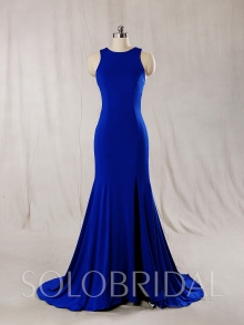 Royal Blue Crepe Bridemaid Dress 724A7270s