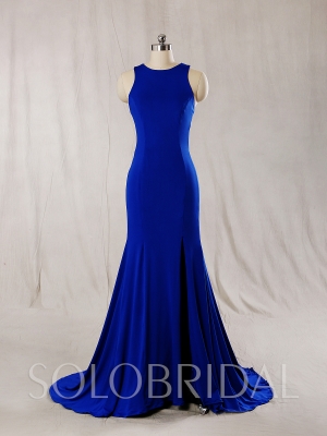 Royal Blue Crepe Bridemaid Dress 724A7270s