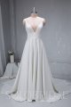 New Chic Crepe Satin Wedding Dress Open Neckline 724A3233a