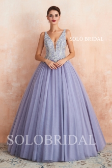 Purple a line wedding dress N443611