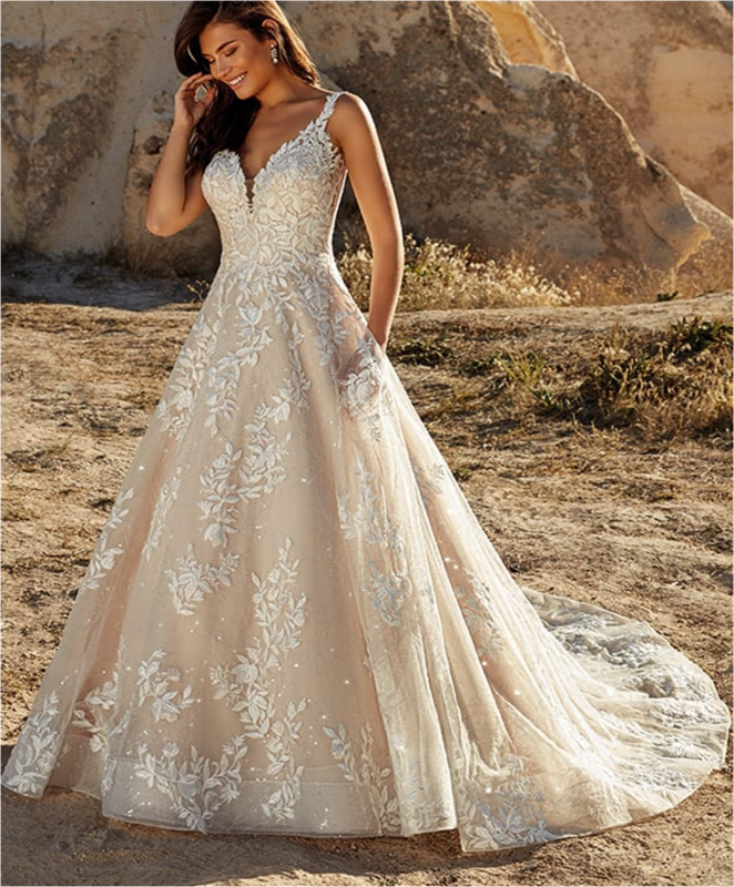 champagne colored wedding dresses