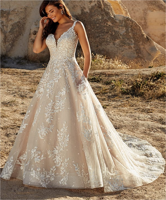 champagne color wedding dress