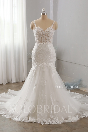 2022 ivory off white seen through appliqued mermaid wedding dress 724A9951