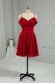 Burgundy Knee Length Chiffon Bridemaid Dress DPP_1957