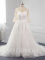 A line plus size shiny lace wedding dress 724A9889