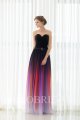 Sweetheart strapless black and red gradient color lace up chiffon bridesmaid dress D182841
