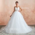 Halter sexy a line organza wedding dress N303681