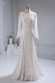 New Lace Blush Wedding Dress Long Sleeves 724A4126a