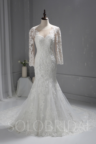 Hot Sale Lace Style Mermaid Wedding Dress Custom Made Service a00001866