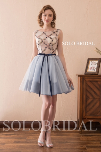 short tulle embroidery party dress F146191