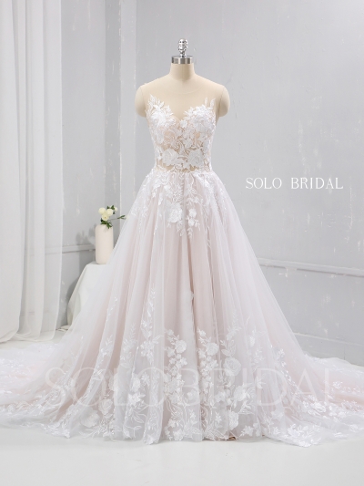Blush A Line New France Lace Light Wedding Dress 724A1128a [724A1128a]