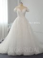 Ivory Sparkling Ball Gown Open V Neck Luxury Wedding Gowns 724A7128a