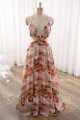 Sexy A line Halter Backless Floral Print Chiffon Lady Dress DPP_0075