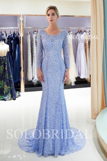 Fully hand beadings private custom made proom dress J1106991