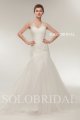 Ivory V neck shiny tulle mermaid wedding dress G306321
