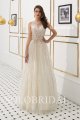 light champagne gold beading lines proom dress L643201