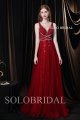 Hot Red Shiny feather Wrap Prom Dress T991022C1