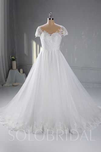 Ivory A Line Hot Sale Wedding Dress Cathedral Train 724A3272a