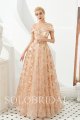 Blush off shoulder organza a line proom dress M313341