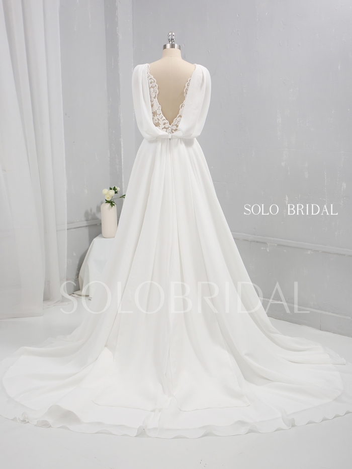 cowl back wedding dress