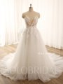 Summer A line sexy light shiny tulle wedding dress 724A9167a