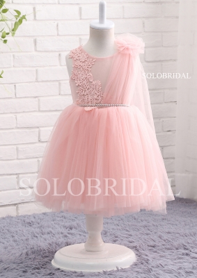 pink princess tulle flower girl dress A09815