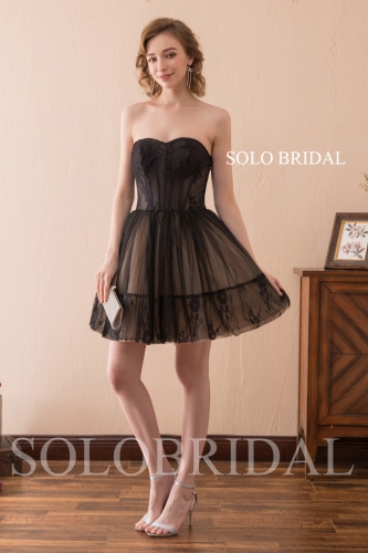 short black tulle party dress F156011